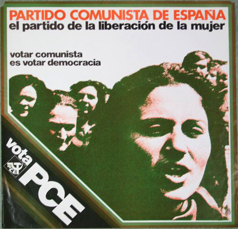 Cartel  del PCE de las primeras elecciones democráticas.  Junio de 1977.